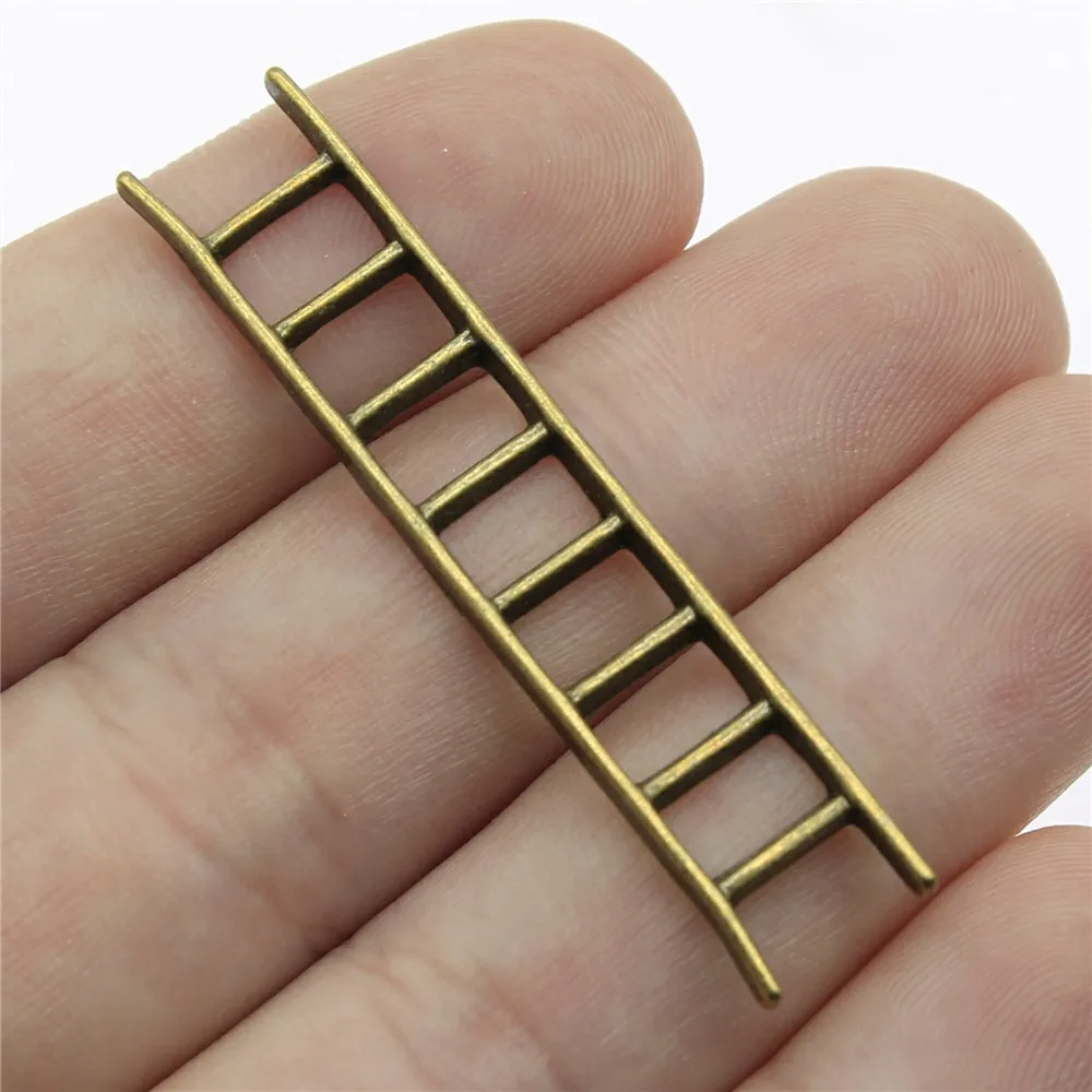WYSIWYG 10pcs 51x10mm 3 색 골동품 골드 골동품 실버 색상 골동품 청동 사다리 펜던트 매력 보석 만들기위한