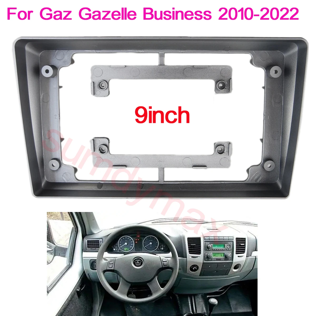 

9INCH 2din Car Radio Fascia Frame For Gaz Gazelle Business 2010-2022 Stereo Android Dashboard Kit Face Plate