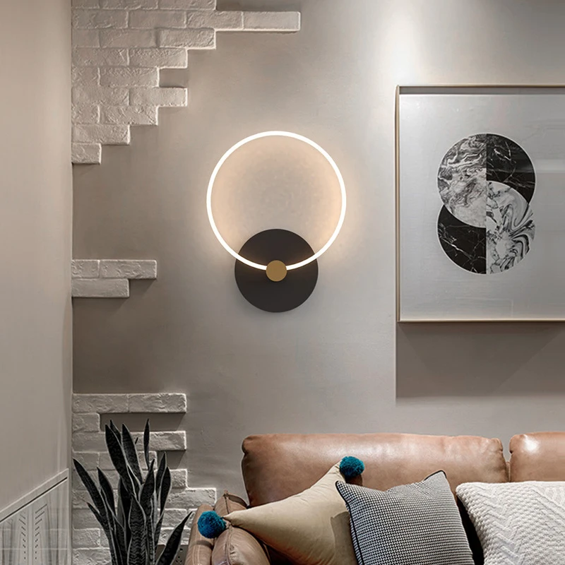 현대 LED 벽 램프 빛 Sconce 침대 옆 복도 계단 침실 거실 북유럽 간단한 홈 장식 실내 조명