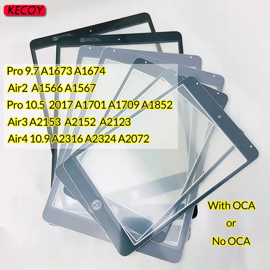 

10 шт. для iPad Air 2 Air 3 Air 4 10,9 "2021 Pro 9,7 pro 10,5, переднее стекло с OCA (без сенсорного дигитайзера), внешняя панель, стекло