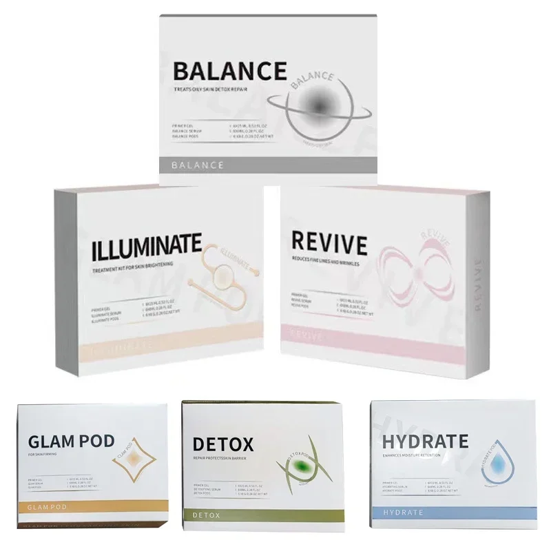 New Hydrate Detox Illuminate Glam Revive CO2 Small Bubble Machine Consumables Kits Serum Oxygen Pods for Oxygen Jet Peel Device