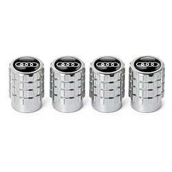 4pcs Premium Metal Wheel Tire Valve Air Stem Cap Covers (Silver For Audi)
