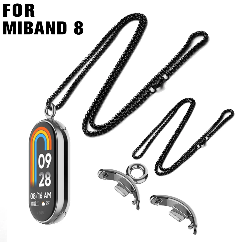 

Ожерелье для Xiaomi Mi Band 8, ремешок для часов из нержавеющей стали, подвесной браслет, металлический звеньевой ремешок для Xiaomi Mi Band 8, аксессуары для часов