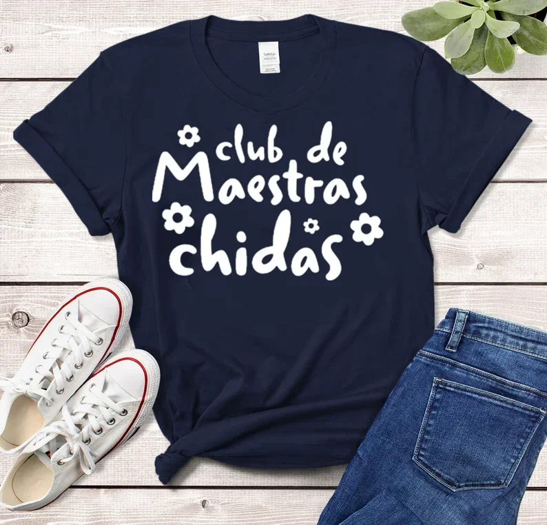 

Трендовая двуязычная женская рубашка с коротким рукавом для учителей, футболки из 100% хлопка, уличная одежда в стиле Харадзюку, Прямая поставка