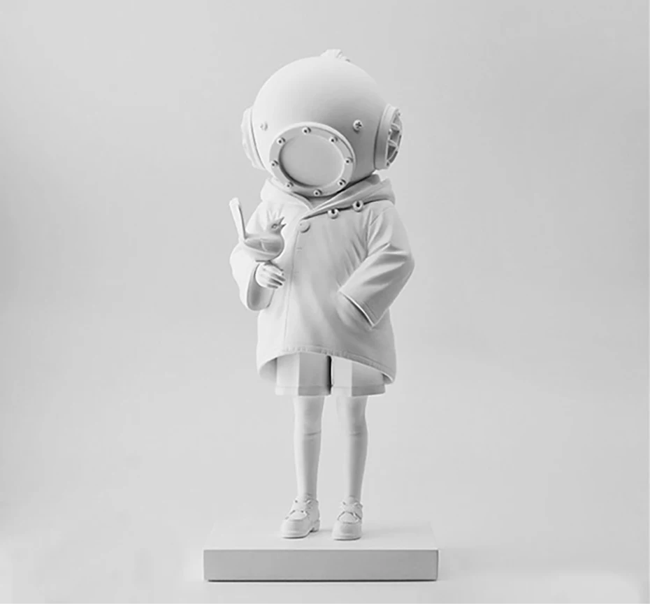 【未開封】 BANKSY DEEP SEA DIVER WHITE Ver. Statues Decoration Banksy | Resin Banksy Sculpture | Home