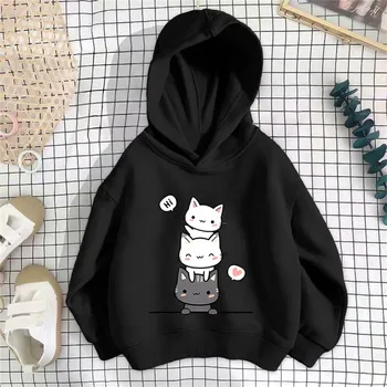 Cute Print Kids Hoodies Casual Boy Girls Hooded Sweatshirt Spring Autumn Children Hoodie Pullover Top 2