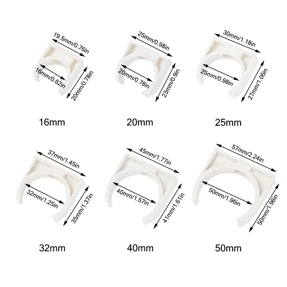 Pipe Clamp Watering Adapter Aquarium Tank Water Tube Holder PVC Pipe Clamp Connector Irrigation Durable Fixed Snap Fitting 10Pcs