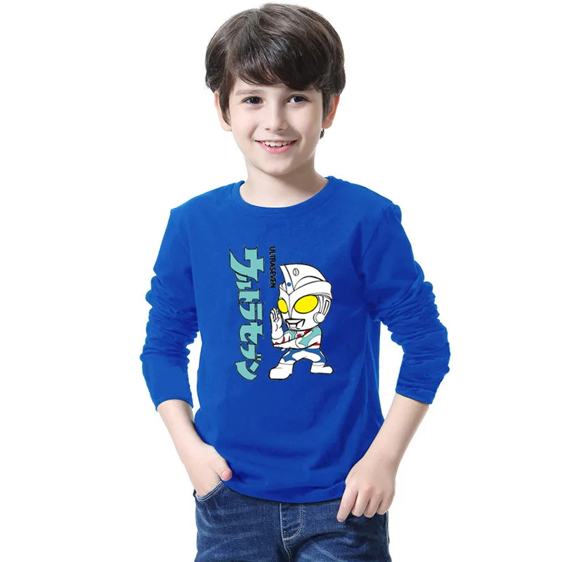 قمصان قطنية بأكمام طويلة للأطفال ، ديناصور وقمصان كرتونية ، تي شيرتات بقور للفتيان والفتيات ، ملابس الخريف ، أو