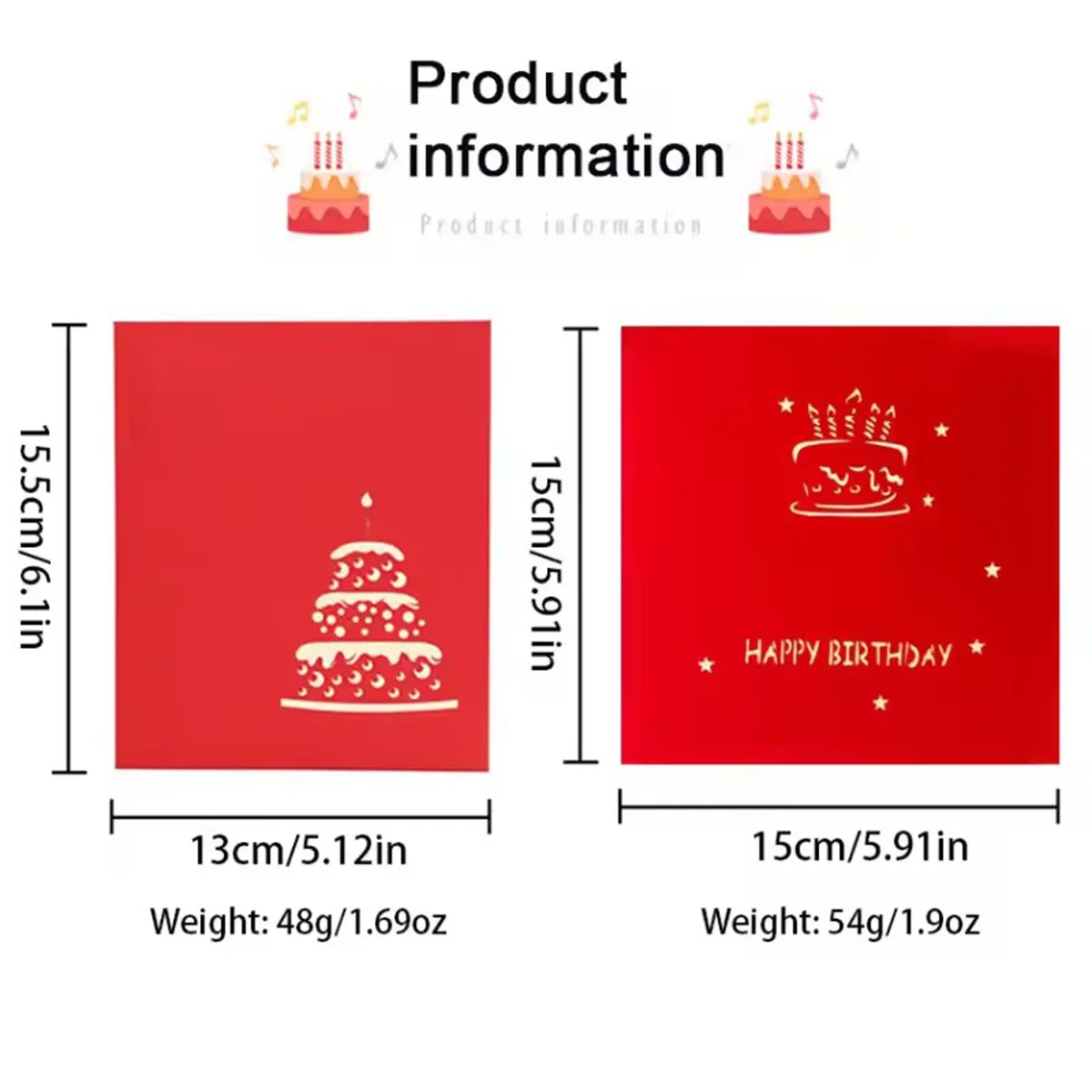 Cake Creative Greeting Card Happy Birthday Party Gift Message Cards Party Gifts 3D Happy Birthday Greeting Card With Music musical greeting cards