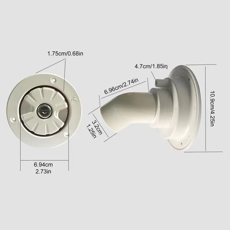 RV Water Fill Inlet RV Freshwater Tanks & Inlets-Water Fill Port Water Tank Fill Round Water Inlet Fill Lock Tank Filling Port