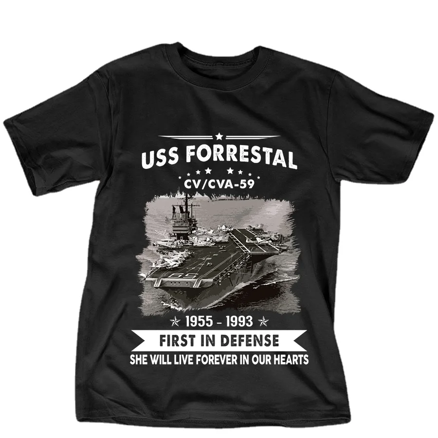 

Navies Veteran Proud USS Forrestal CV/CVA 59 Aircraft Carrier T-Shirt. Summer Cotton Short Sleeve O-Neck Mens T Shirt New S-3XL