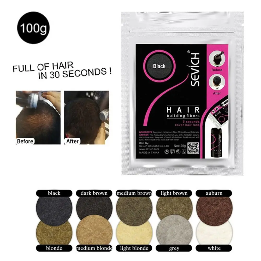 100g Organic 10 Color Hair Regrowth Non-allergenic Hair Loss Products Hair Building Hair Fiber Powder Thicken Hair молотая куркума 250 г organic turmeric powder truefarm