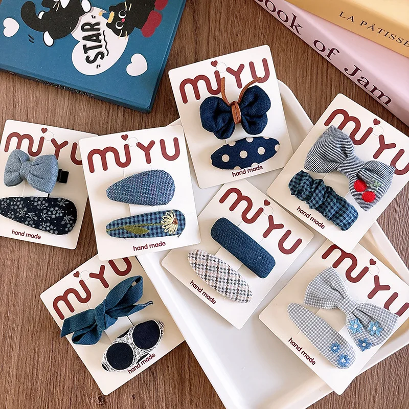 Blau Kawaii Tuch Haarnadeln Frauen Mädchen Kinder Haar Clips Bobby Pins Haarspangen Zubehör Haarspange Kopfbedeckung Kopfschmuck Ornament – Detail 1