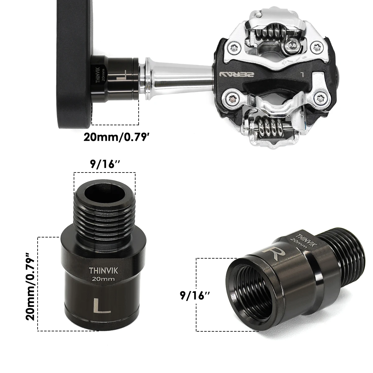 Saurka   ͽٴ, 9/16 ġ  ޿ Ȯ  ̼, 20mm/ 0.79 ġ