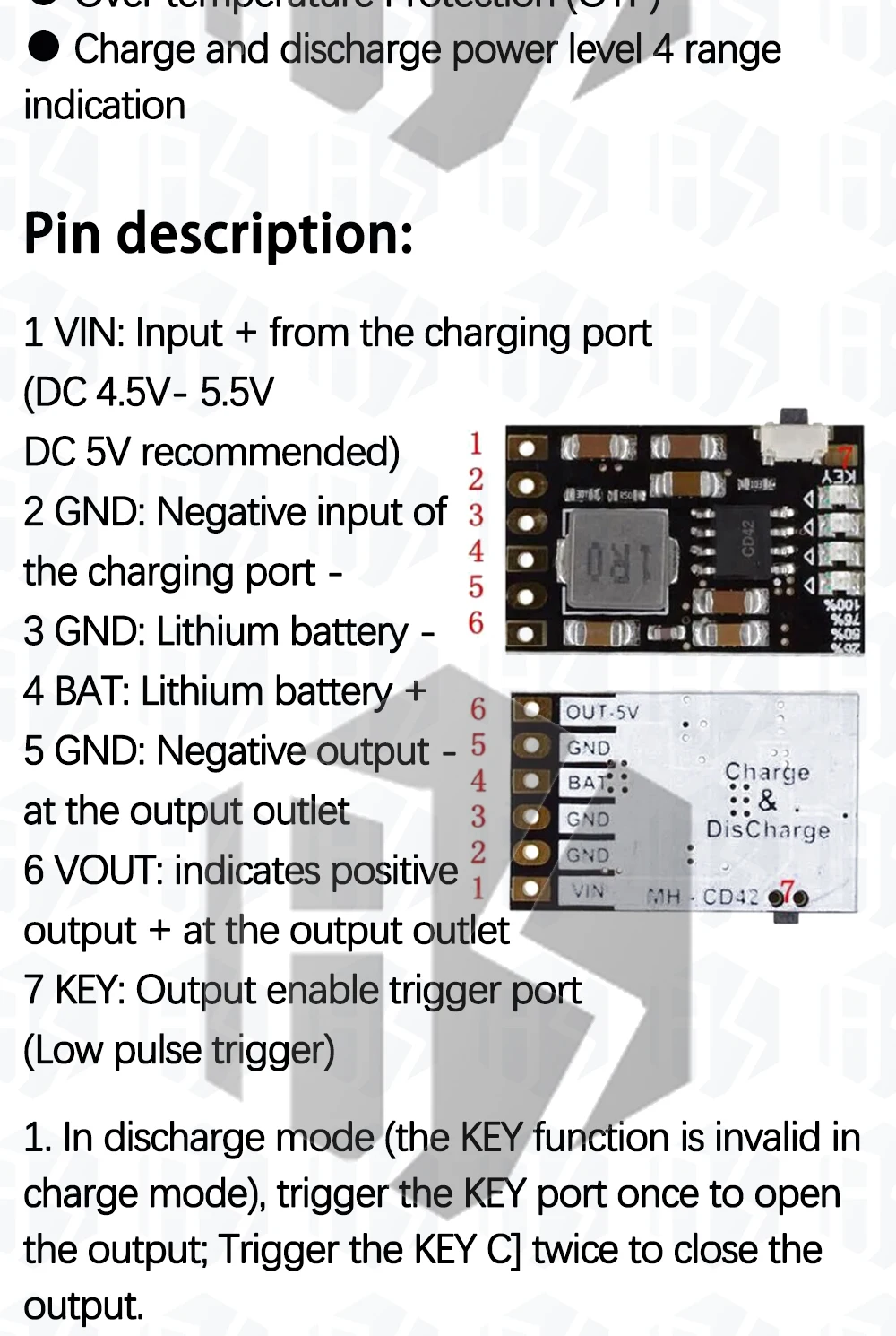 1~5 Stück EGBO TP5100 TP5000 Lademanagement-Stromversorgungsmodul 1A 2A Kompatibel mit 4,2V 8,4V Lithium-Batterien – Detail 3