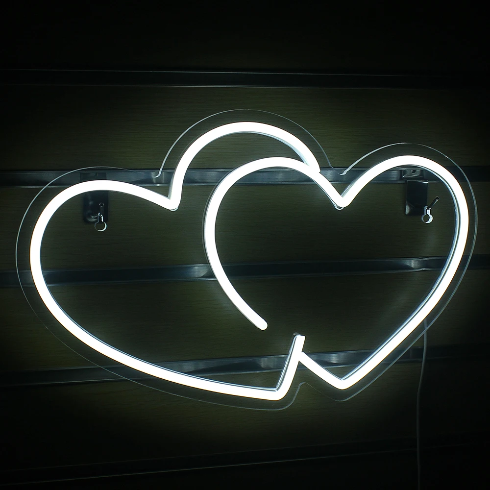 Description Picture 5 of itemLove Heart Neon Sign LED Light Luminous Wedding Party Room Shop Home Heart Wall Decoration Lamp Dimmable USB Neon Lights