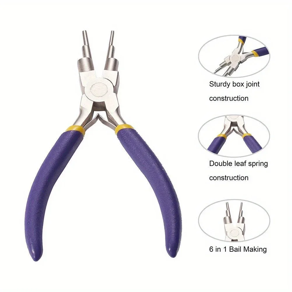 Anti-rust Six-section Jewelry Pliers, Round Hand-wound Modeling Pliers, 6-in-1 Jewelry Pliers, Jewelry Handmade Pliers,