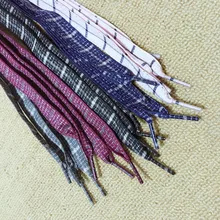 

1 Pair British Style Plaid Flat Shoe laces Cotton And Linen Sports Casuals Shoelaces Length 60/80/100cm Unisex Shoelace