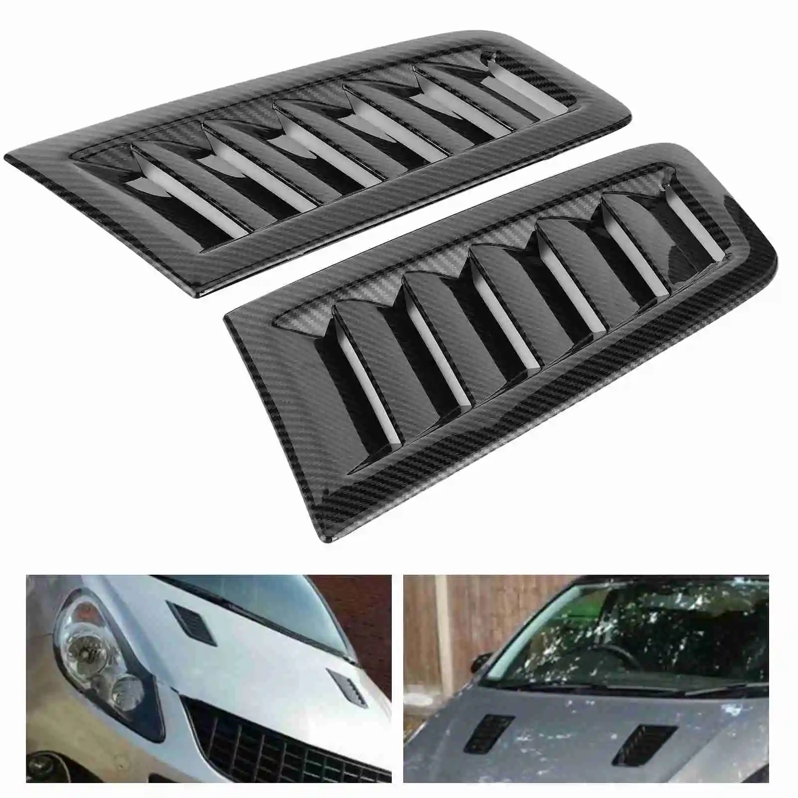 2PCS Hood Vents Focus RS MK2 Style Universal Solid Durable Hardened ABS hood vents