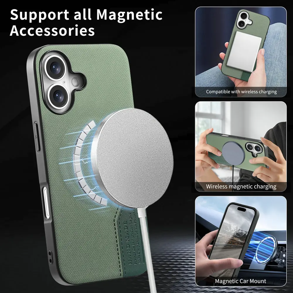 Business Woven Texture Magnetic Phone Case - Shockproof Cover