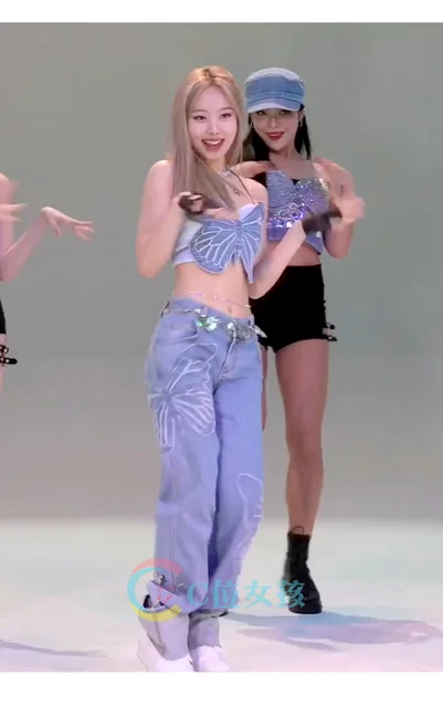 any info on nayeon's pop denim butterfly outfit? : r/KpopFashion