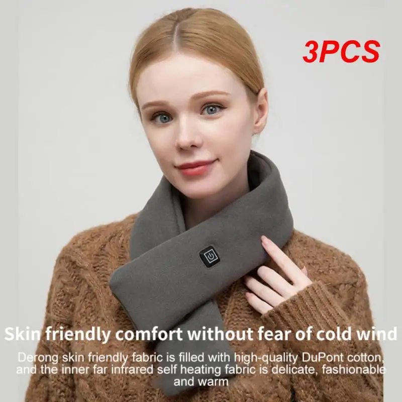 

3 шт. уличный теплый шарф с электрическим подогревом, нагревательные подушечки с тремя режимами регулировки, USB-нагреватель, нагрев, термошаль, шейный бандаж, теплый нагрудник
