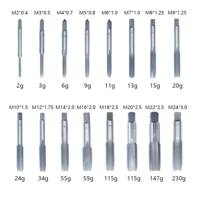 

Machine Straight Fluted Screw Thread Metric Plug Hand Tap Drill Bits M2 M3 M4 M5 M6 M7 M8 M9 M10 M12 M14 M16 M18 M20 M22 M24