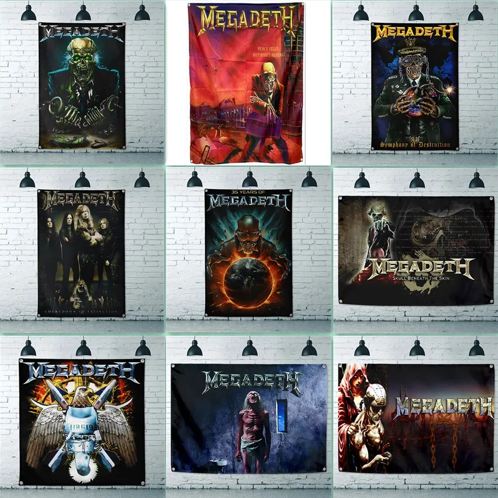 Heavy Metal Band Banner Wall Hanging Flag Punk Rock Music Wall Art Poster E Stampe Arazzo Bar Cafe Wall Decor Painting B2
