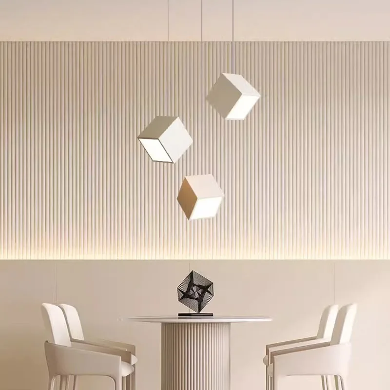 

Modern LED Square White Creative Pendant Lamp Dining Room Dining Table Kitchen Dining Room Minimalist Pendant Lamp Lighting