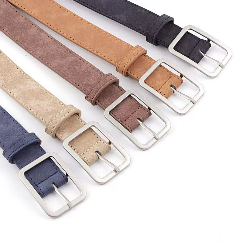 Summer women's retro frosted belt, silver square needle, versatile, trendy, fashionable, personalized decorative waist 1