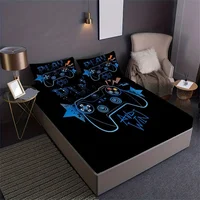 Games 3D Print Fitted Sheet Set Soft Comfortable Breathable Game Pad Bedding Set for Bedroom Guest Room 2
