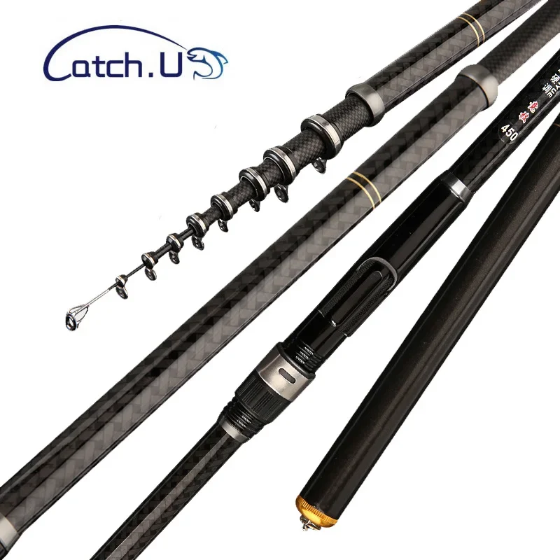 

Catch.u Rock Fishing Rod Carbon Fiber Telescopic Spinning Fishing Rods 3.6m-7.2m Reservoir Pond Boat/Rock/Beach Fishing Pole