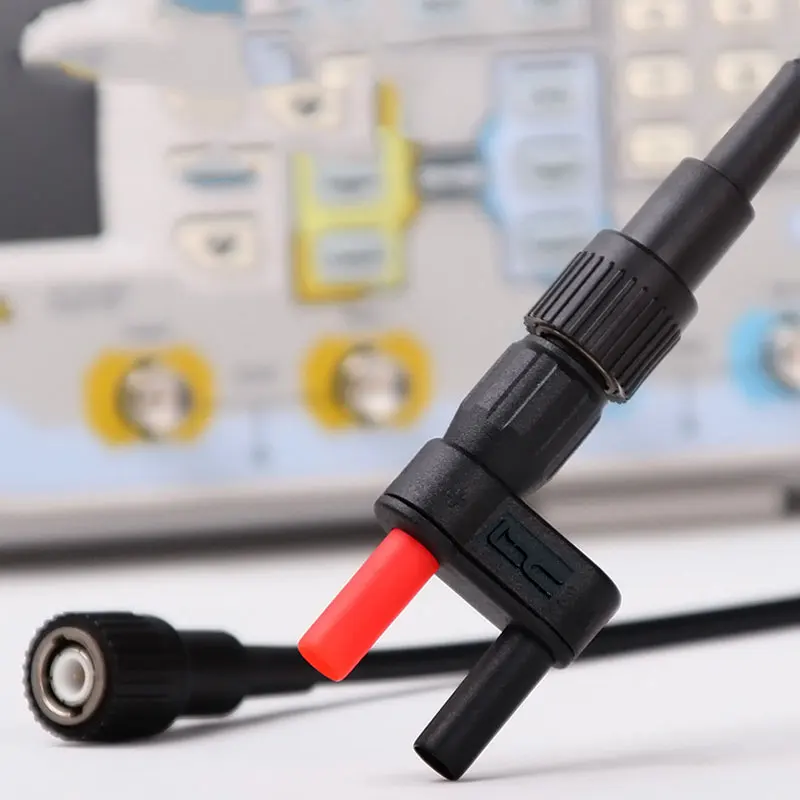 Conector BNC Macho Plástico Negro Con Doble Jack Banana - Para Cables De Osciloscopio, Sin Soldadura