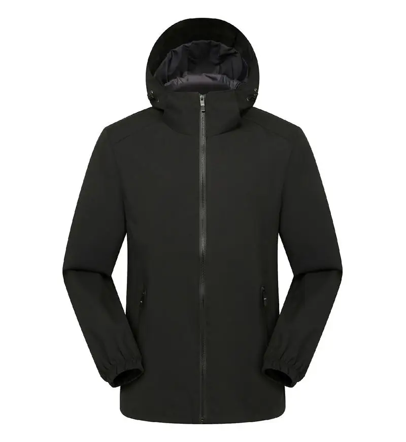 Autumn Winter Lightweight Men Jacket with Hood with Waterproof and Windproof Zipper Outdoor Fashion Men Sports Jacket DIY Logo 5