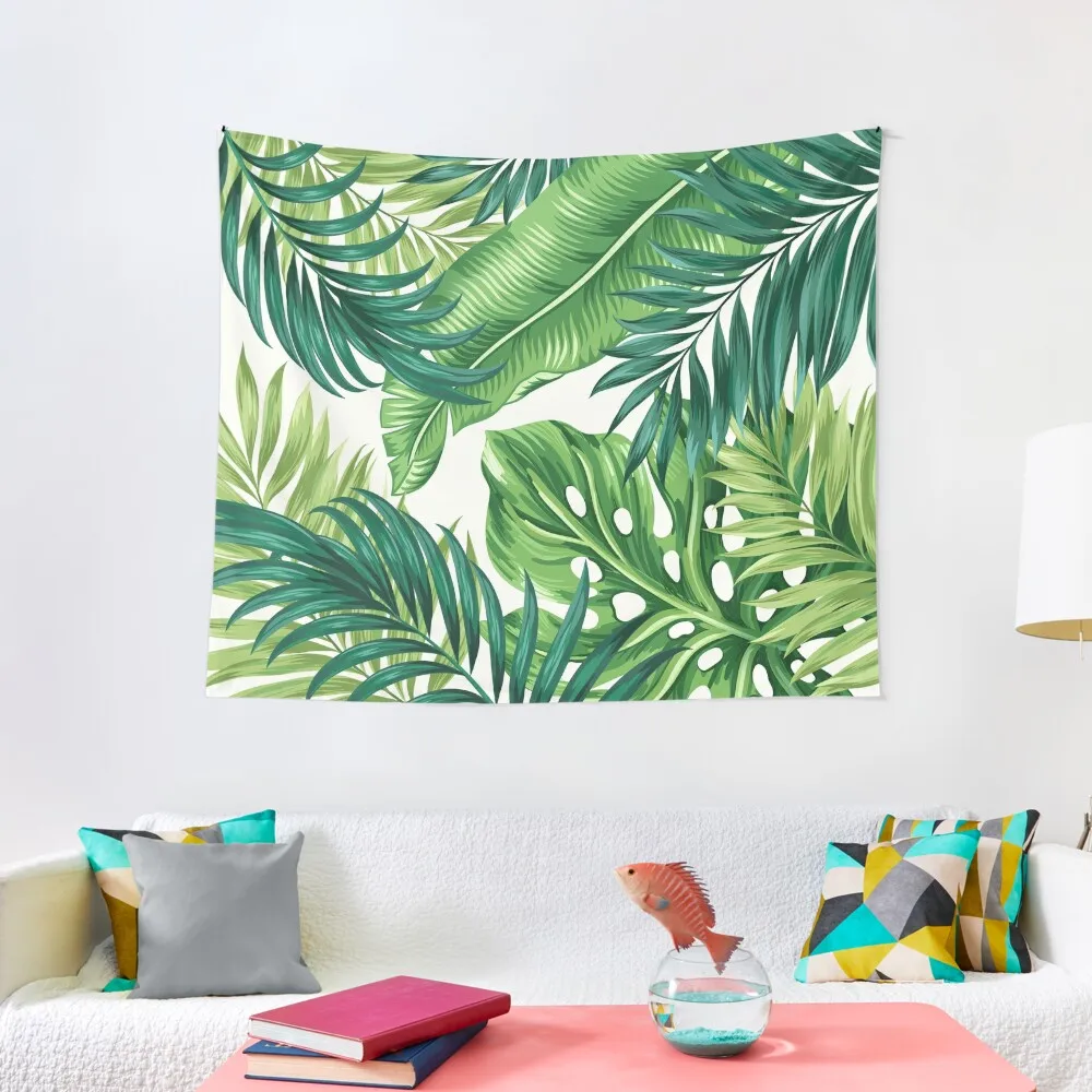 

Green Tropical Leaves Tapestry Home Decor Aesthetic Bedroom Deco Cute Room Decor
