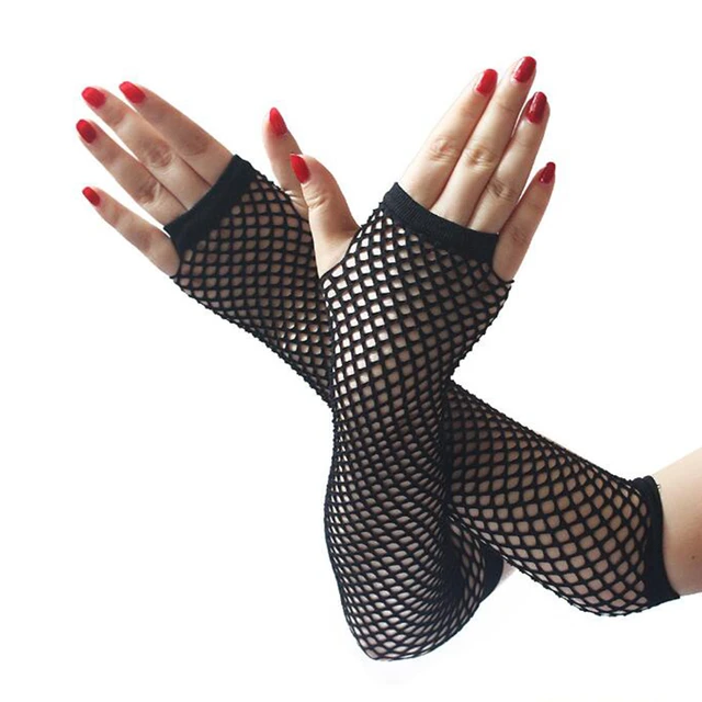 Ladies Neon Sexy Long Fingerless Fishnet Lace High Elasticity Gloves Hand  Gloves Girls Punk Goth Dance Mesh Fishnet Glove - AliExpress