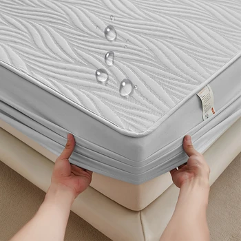 New floral 1pc waterproof fitted sheet (excluding pillowcase) thick mattress protector single double king size 90/140/160/200