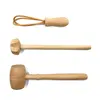 Children Kitchen Play Set Plasticine Accessory DIY Slime Play Dough Wooden Tools Roller Stamp Rolling Pin Spoon Pretend Utensils 4