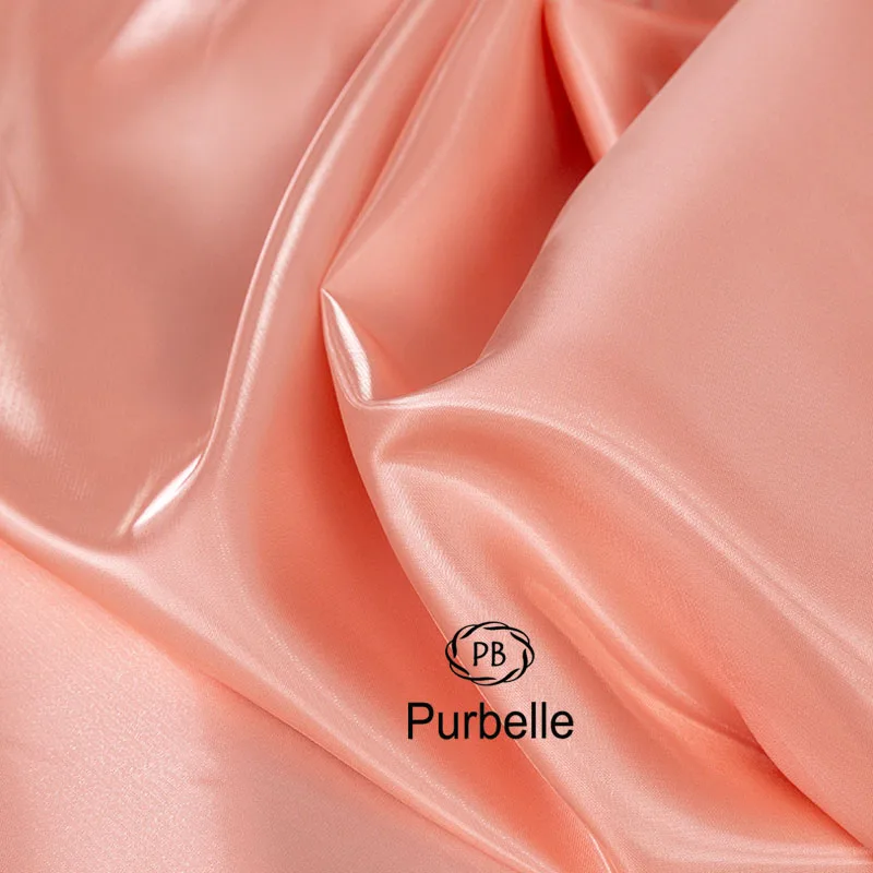 Ivory White Luxury Glossy Metallic Liquid Satin Fabric