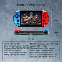 קונסולת משחקים ניידת GAMINJA X7 בגודל 4.3 אינץ' עם מסך IPS, נגן משחקים באיכות HD עם 10000 משחקים מובנים ל-GBA GBC NES GBC 5