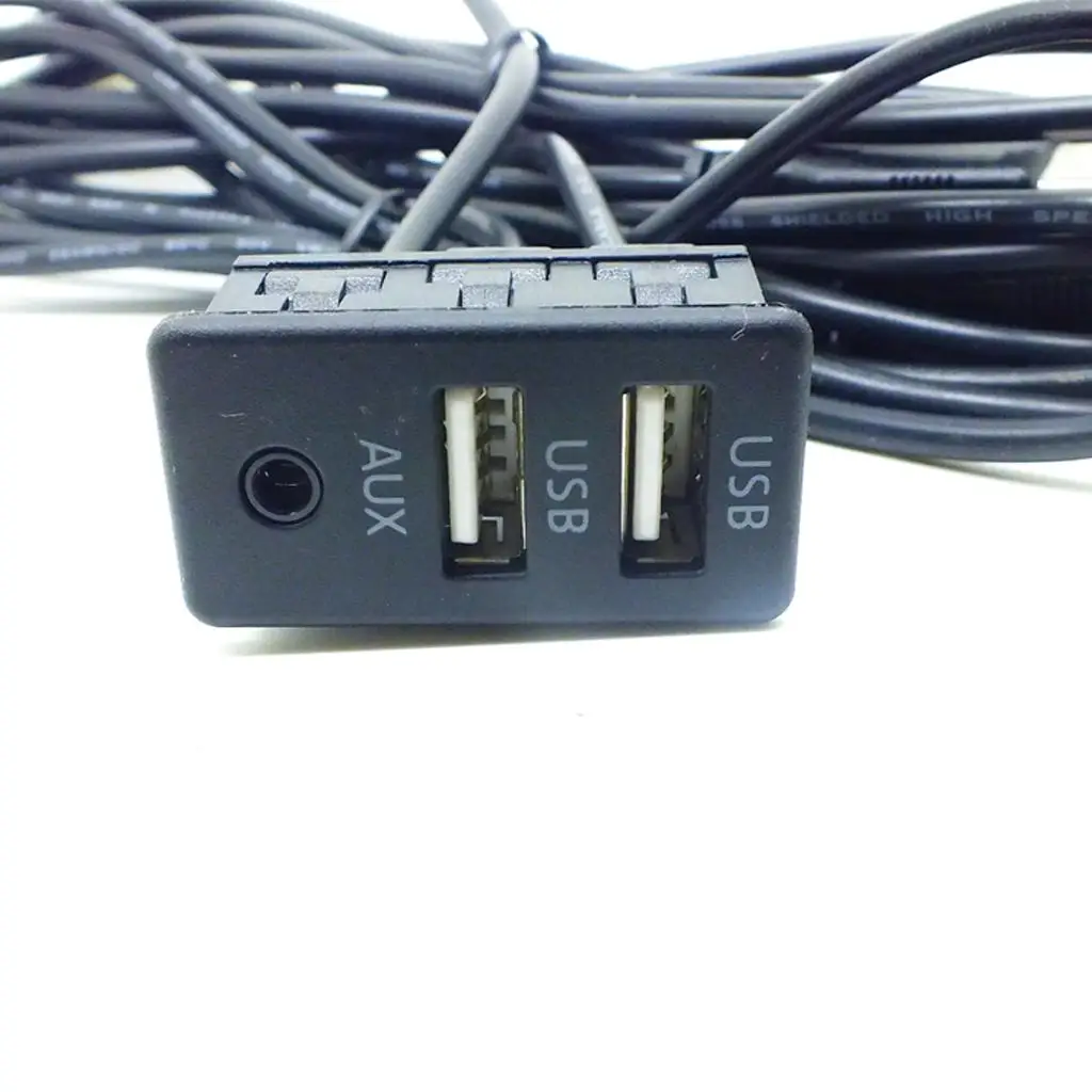 자동차 AUX 2 USB 케이블 오디오 어댑터 차량용 전자 액세서리 대시보드 설치용 플러시 마운트 연장 케이블