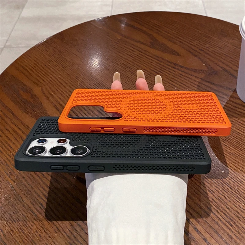 Luxury Heat Dissipation Breathable Magnetic Wireless Charging Phone Case