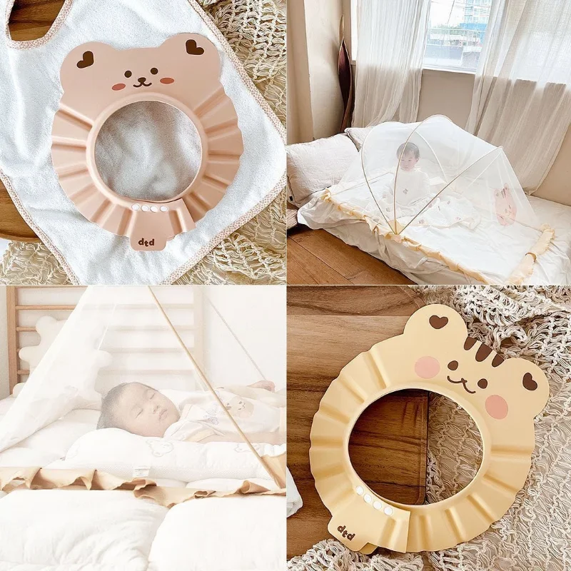 Cartoon Bear Baby Shower Cap Foam Shampoo Cap Soft Hair Wash Hat for Kids Bath Shower Hair Hat Child Protect Head Cover baby hat hair wash hat shampoo shower cap baby head protector