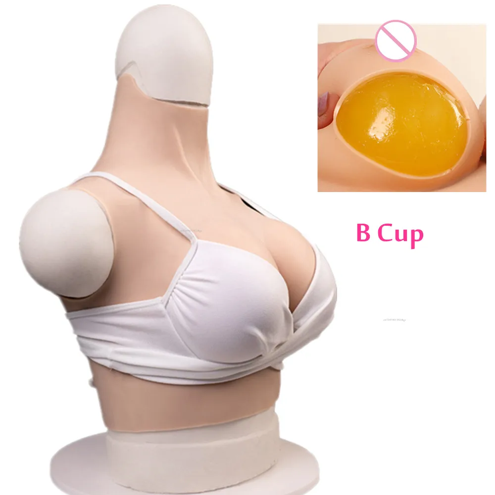 Artificial Chest Sissy Crossdresser Tits Male Gay Transgender Fake Silicone Breast Boobs Toy for Men Enlarge False Breastplate