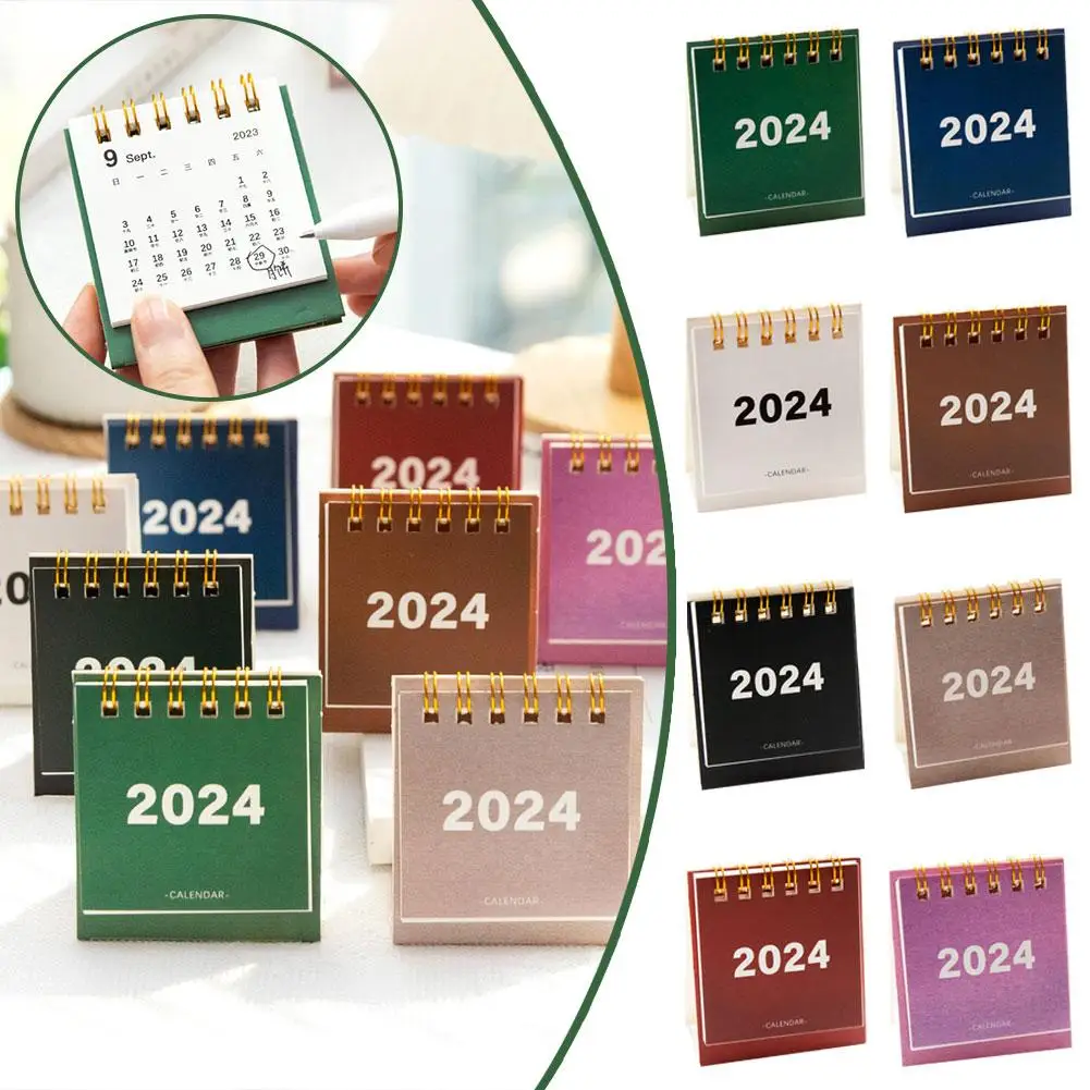 

2024 Mini Calendar Creative Calendar Small Desktop Calendar Mini Daily Schedule For Home Office School Cute Office Accessor B7Z6