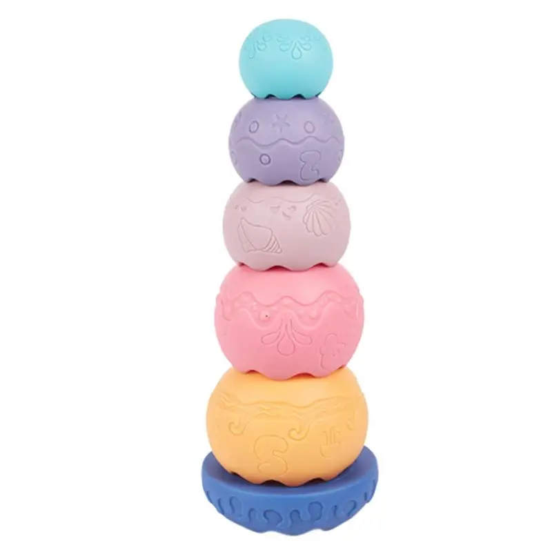 Stacking Tower Toys Eggshell Rubber Stacking Toys Sensory Stackable Soft Building Blocks Preschool Learning For Kids &