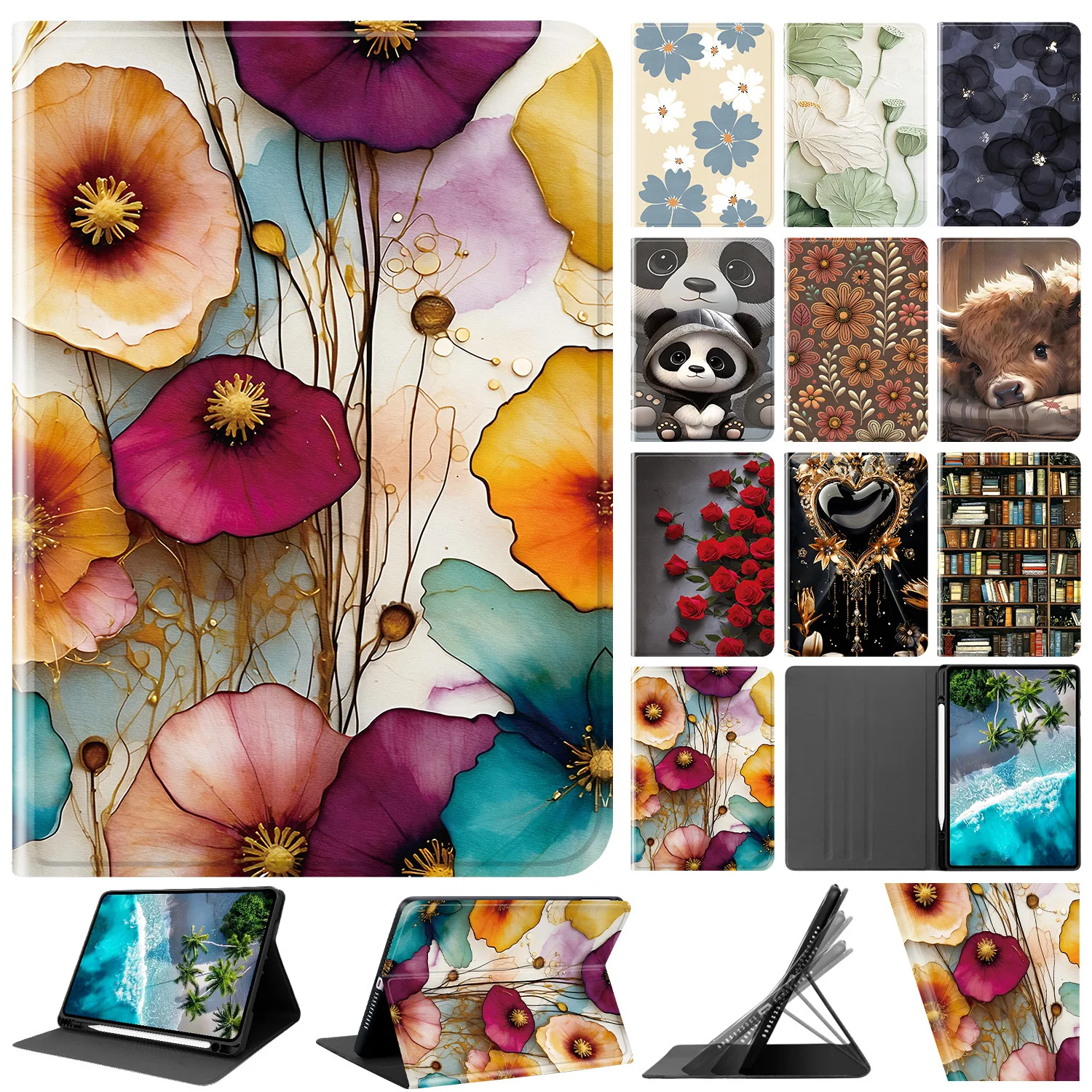 Premium Leather Tablet Case with Stylus Holder