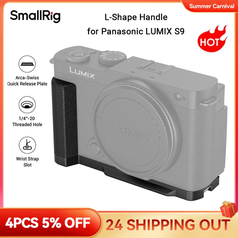 

SmallRig L-Shape Handle for Panasonic LUMIX S9, w Arca-Swiss Quick Release Plate for Swift Mounting Onto Arca-Type Tripods -4517