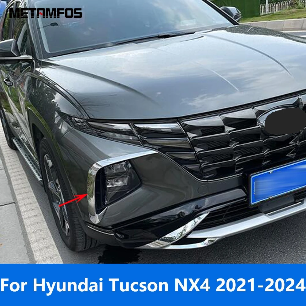INLY - Lot De 2 Enjoliveurs Chromés Pour Phares Antibrouillard Tiguan 2020-2024, Acier Inoxydable