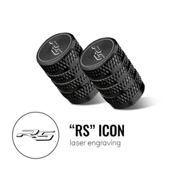 Deluxe Motorcycle Accessories Valve Cap Set - Tire Caps Collection (B - Black - RS)